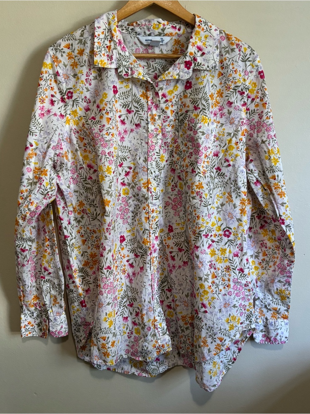 Old Navy XL Floral Button Up Classic Shirt Boho Fairycore Cottagecore - Picture 5 of 7